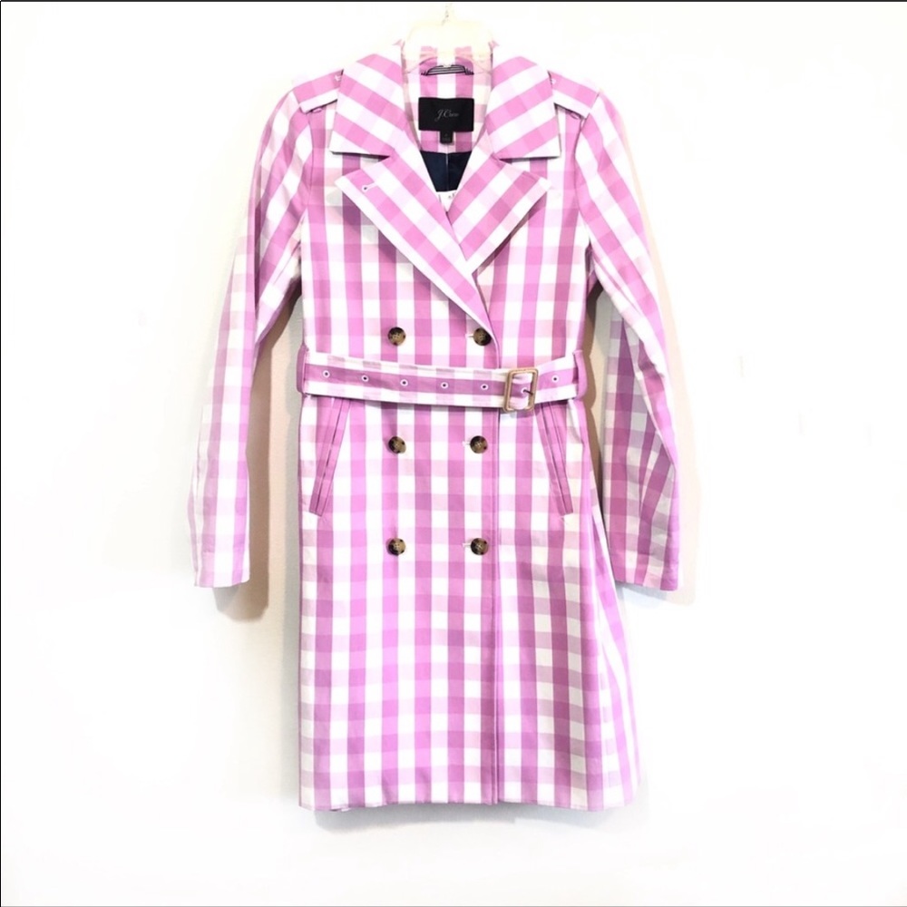 J Crew icon trench coat oversized gingham SPR 2019 - Picture 2 of 8